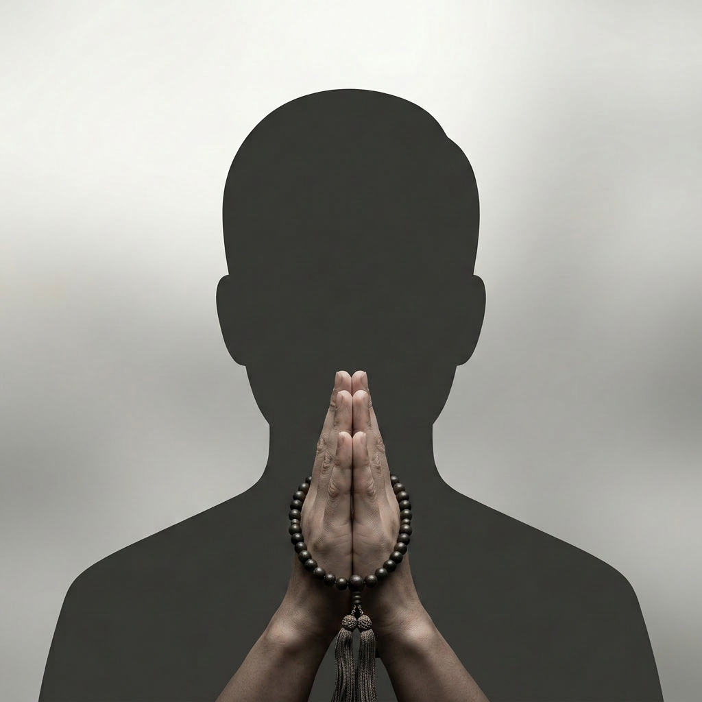 Black male silhouette on gray background